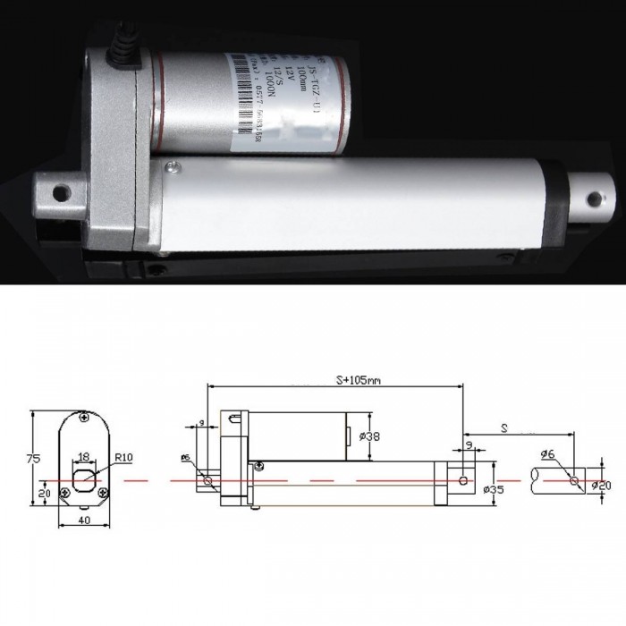 12V Linear Motor Actuator Self Locking Autogate Electric DC Push