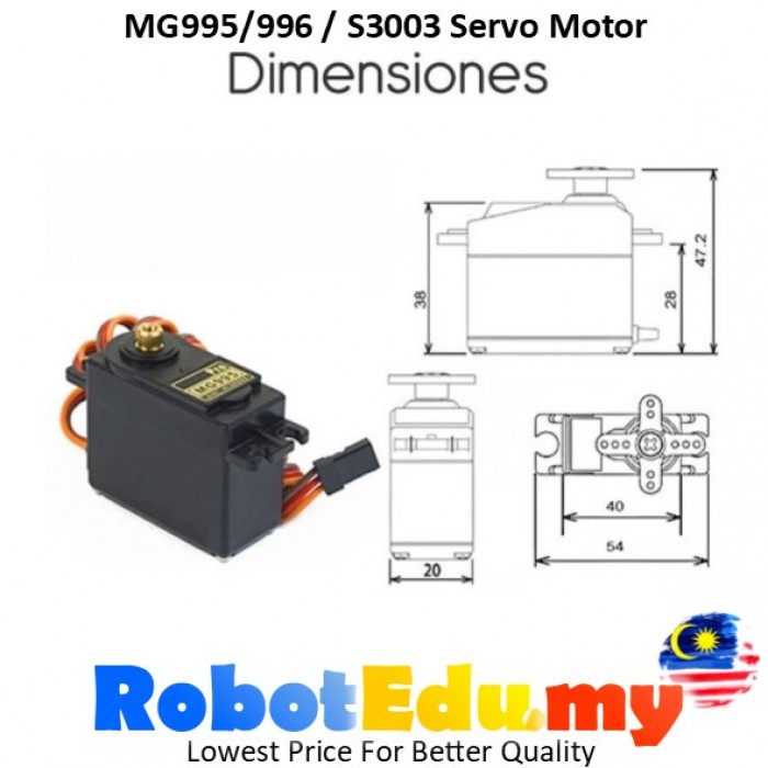 MG995 MG996r SG90 MG90s S3003 Metal / Plastic Gear Micro Servo Motor ...