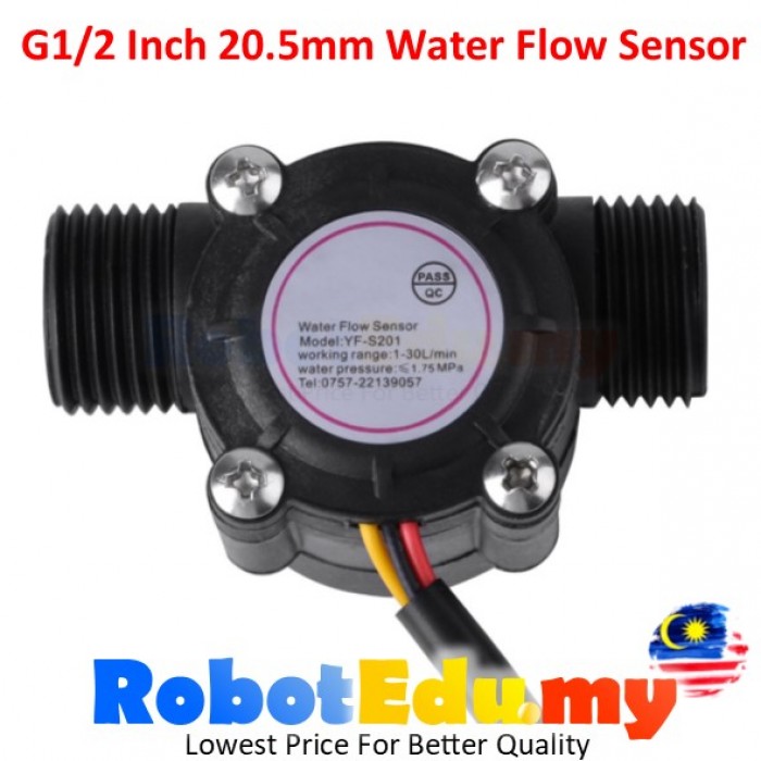 Pipe G1/2 G 1/2 Inch 20.5mm YFS201 Water Flow Sensor Meter Fluid Hall Effect Flowmeter Arduino IoT