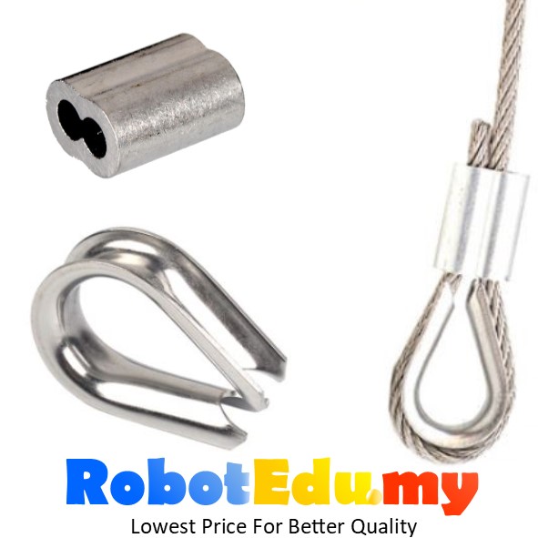 Stainless Steel Wire Rope Thimble Eye / Aluminium Cable Ferrule Stop